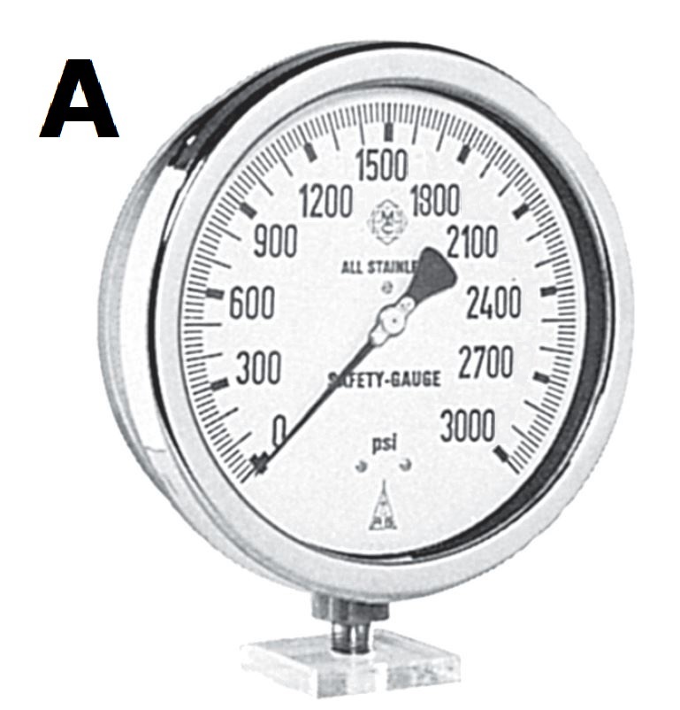 Model A Gauge - 1/4" NPT Standard Bottom Connection Non-Fillable